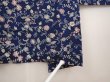 Photo5: 6713T11z400 Vintage Japanese Kimono Silk HAORI Flowers Navy (5)