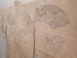 Photo2: 6713T13z830 Vintage Japanese Kimono Silk HAORI Flowers Light brown (2)