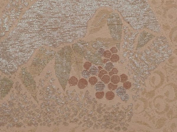 Photo4: 6713T13z830 Vintage Japanese Kimono Silk HAORI Flowers Light brown (4)