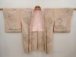 Photo6: 6713T13z830 Vintage Japanese Kimono Silk HAORI Flowers Light brown (6)