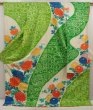 Photo1: 6713T14z1130 Vintage Japanese Kimono Silk FURISODE Chrysanthemum Green (1)