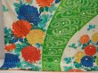 Photo6: 6713T14z1130 Vintage Japanese Kimono Silk FURISODE Chrysanthemum Green (6)