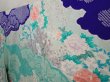 Photo2: 6713T15z1050  Japanese Kimono Silk FURISODE Peony Dark lavender blue (2)
