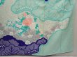 Photo7: 6713T15z1050  Japanese Kimono Silk FURISODE Peony Dark lavender blue (7)
