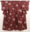 Photo1: 6714T02z560 Vintage Japanese Kimono Silk MEISEN KOMON Purple-Brown (1)