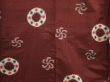 Photo5: 6714T02z560 Vintage Japanese Kimono Silk MEISEN KOMON Purple-Brown (5)