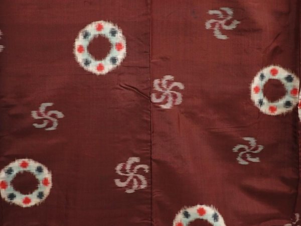 Photo5: 6714T02z560 Vintage Japanese Kimono Silk MEISEN KOMON Purple-Brown (5)