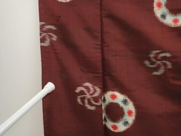 Photo8: 6714T02z560 Vintage Japanese Kimono Silk MEISEN KOMON Purple-Brown (8)