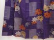 Photo4: 6714T03z590 Vintage Japanese Kimono Silk MEISEN KOMON Maple Dark lavender (4)