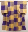 Photo1: 6714T05z560 Vintage Japanese Kimono Silk MEISEN KOMON  Light orange (1)