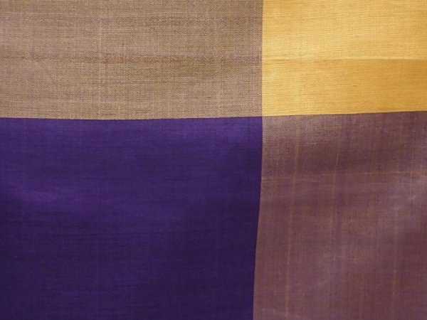 Photo6: 6714T05z560 Vintage Japanese Kimono Silk MEISEN KOMON  Light orange (6)