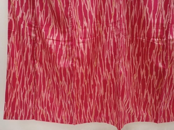Photo4: 6714T06z610 Vintage Japanese Kimono Silk MEISEN KOMON Red-Pink (4)