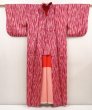 Photo8: 6714T06z610 Vintage Japanese Kimono Silk MEISEN KOMON Red-Pink (8)