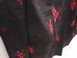 Photo3: 6714T07z680 Vintage Japanese Kimono Silk MEISEN KOMON Flower Black (3)