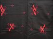 Photo5: 6714T07z680 Vintage Japanese Kimono Silk MEISEN KOMON Flower Black (5)