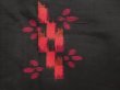 Photo6: 6714T07z680 Vintage Japanese Kimono Silk MEISEN KOMON Flower Black (6)