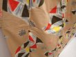 Photo3: 6714T08z750 Vintage Japanese Kimono Silk MEISEN KOMON  Dark champagne (3)