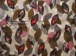 Photo5: 6714T09z540 Vintage Japanese Kimono Silk MEISEN KOMON Leaf Sand beige (5)