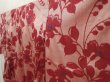 Photo2: 6714T10z540 Vintage Japanese Kimono Silk MEISEN KOMON Flower Wine red (2)
