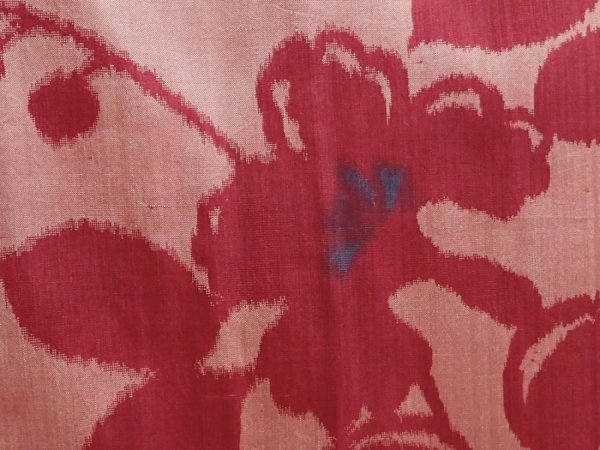 Photo6: 6714T10z540 Vintage Japanese Kimono Silk MEISEN KOMON Flower Wine red (6)