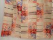 Photo4: 6714T11z550 Vintage Japanese Kimono Silk MEISEN KOMON Flower Peach-Beige (4)