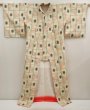 Photo8: 6714T13z800 Vintage Japanese Kimono Silk TSUMUGI Flower Light cream (8)