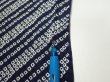 Photo7: 3M04z70  Japanese Kimono Silk SHIBORI FABRIC  Dark navy 47.2x14.6 (7)