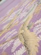 Photo4: 3M01z60  Japanese Kimono Silk  FABRIC Crane Purple-Pink 44.5x14.8 (4)