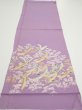 Photo5: 3M01z60  Japanese Kimono Silk  FABRIC Crane Purple-Pink 44.5x14.8 (5)