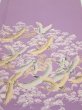 Photo1: 3M02z60  Japanese Kimono Silk  FABRIC Crane Purple-Pink 44.9x14.6 (1)
