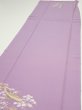 Photo3: 3M03z100  Japanese Kimono Silk  FABRIC Crane Purple-Pink 69.3x14.8 (3)
