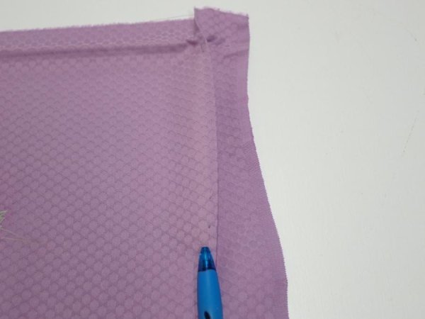 Photo7: 3M03z100  Japanese Kimono Silk  FABRIC Crane Purple-Pink 69.3x14.8 (7)