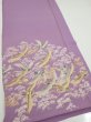 Photo2: 3M04z90  Japanese Kimono Silk  FABRIC Crane Purple-Pink 69.3x14.6 (2)