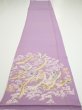 Photo5: 3M04z90  Japanese Kimono Silk  FABRIC Crane Purple-Pink 69.3x14.6 (5)