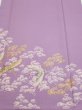 Photo1: 3M06z90  Japanese Kimono Silk  FABRIC Crane Purple-Pink 69.3x14.6 (1)