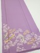 Photo2: 3M06z90  Japanese Kimono Silk  FABRIC Crane Purple-Pink 69.3x14.6 (2)