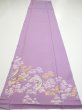 Photo5: 3M06z90  Japanese Kimono Silk  FABRIC Crane Purple-Pink 69.3x14.6 (5)