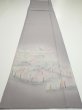 Photo2: 3M05z90  Japanese Kimono Silk  FABRIC Garden Gray 69.3x15.0 (2)