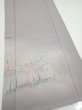 Photo2: 3M06z90  Japanese Kimono Silk  FABRIC Garden Gray 70.1x15.0 (2)