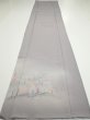 Photo4: 3M06z90  Japanese Kimono Silk  FABRIC Garden Gray 70.1x15.0 (4)