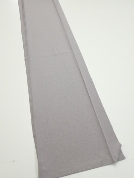 Photo2: 3M07z40  Japanese Kimono Silk  FABRIC  Gray 63.8x7.7 (2)