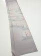 Photo2: 3M08z40  Japanese Kimono Silk  FABRIC Garden Gray 63.0x7.7 (2)