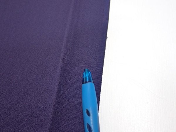 Photo6: 3M01z60  Japanese Kimono Silk  FABRIC  Dark purple 40.9x14.6 (6)