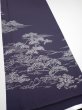 Photo2: 3M04z90  Japanese Kimono Silk  FABRIC Garden Dark purple 70.1x14.6 (2)