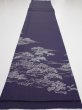 Photo5: 3M04z90  Japanese Kimono Silk  FABRIC Garden Dark purple 70.1x14.6 (5)