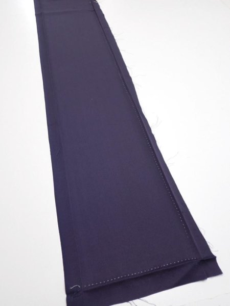 Photo2: 3M08z40  Japanese Kimono Silk  FABRIC  Dark purple 58.3x7.5 (2)