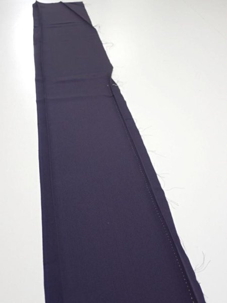 Photo3: 3M08z40  Japanese Kimono Silk  FABRIC  Dark purple 58.3x7.5 (3)