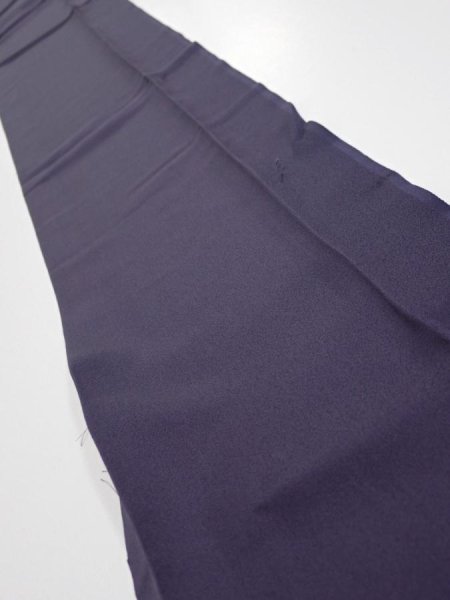 Photo1: 3M09z60  Japanese Kimono Silk  FABRIC  Dark purple 90.6x6.9 (1)