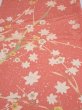 Photo1: 3M02z60  Japanese Kimono Silk  FABRIC Plum branch Coral pink 48.0x14.4 (1)