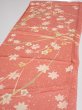 Photo3: 3M02z60  Japanese Kimono Silk  FABRIC Plum branch Coral pink 48.0x14.4 (3)